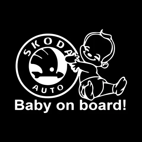 sticker skoda baby on boardnegru