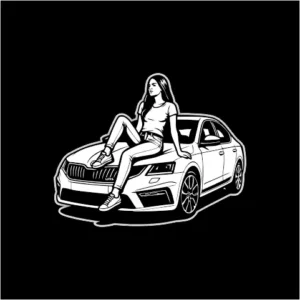 sticker skoda girl8a