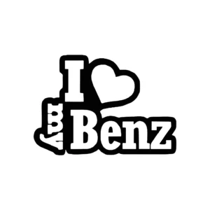 sticker i love benz