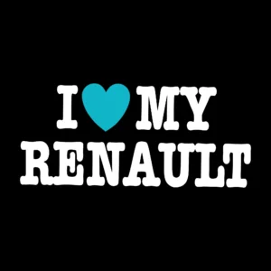 sticker i love my renault negru