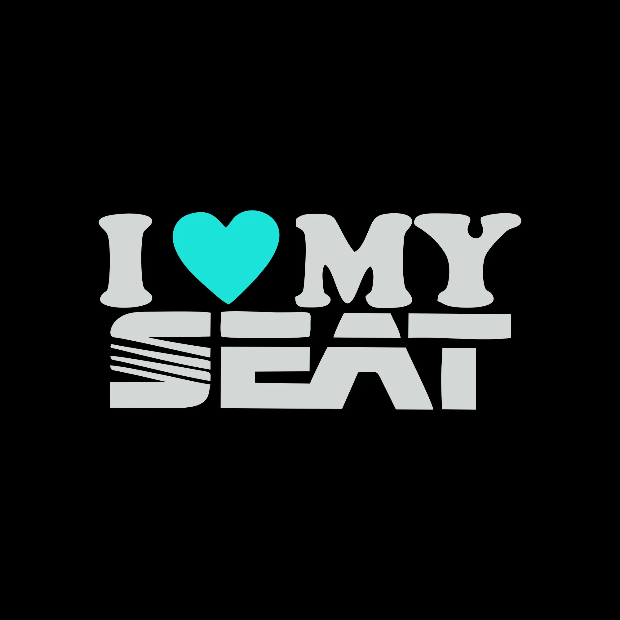 sticker i love my seat 3 negru