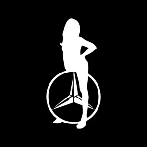 sticker mercedes girl3negru