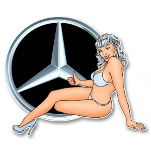 sticker mercedes punup lady2