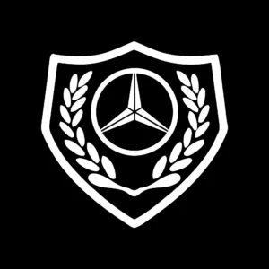 sticker mercedes shield logonegru