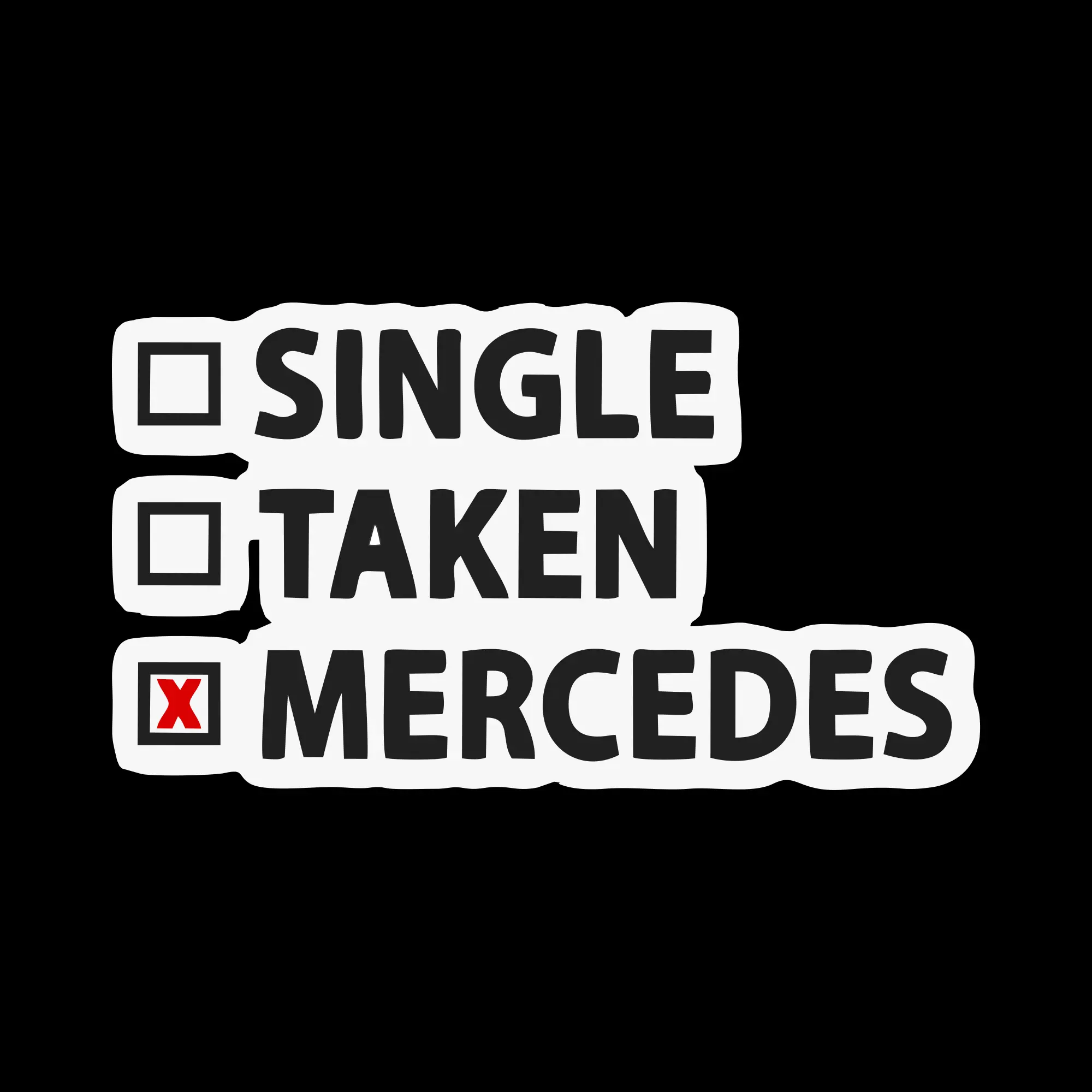 sticker mercedes single taken negru