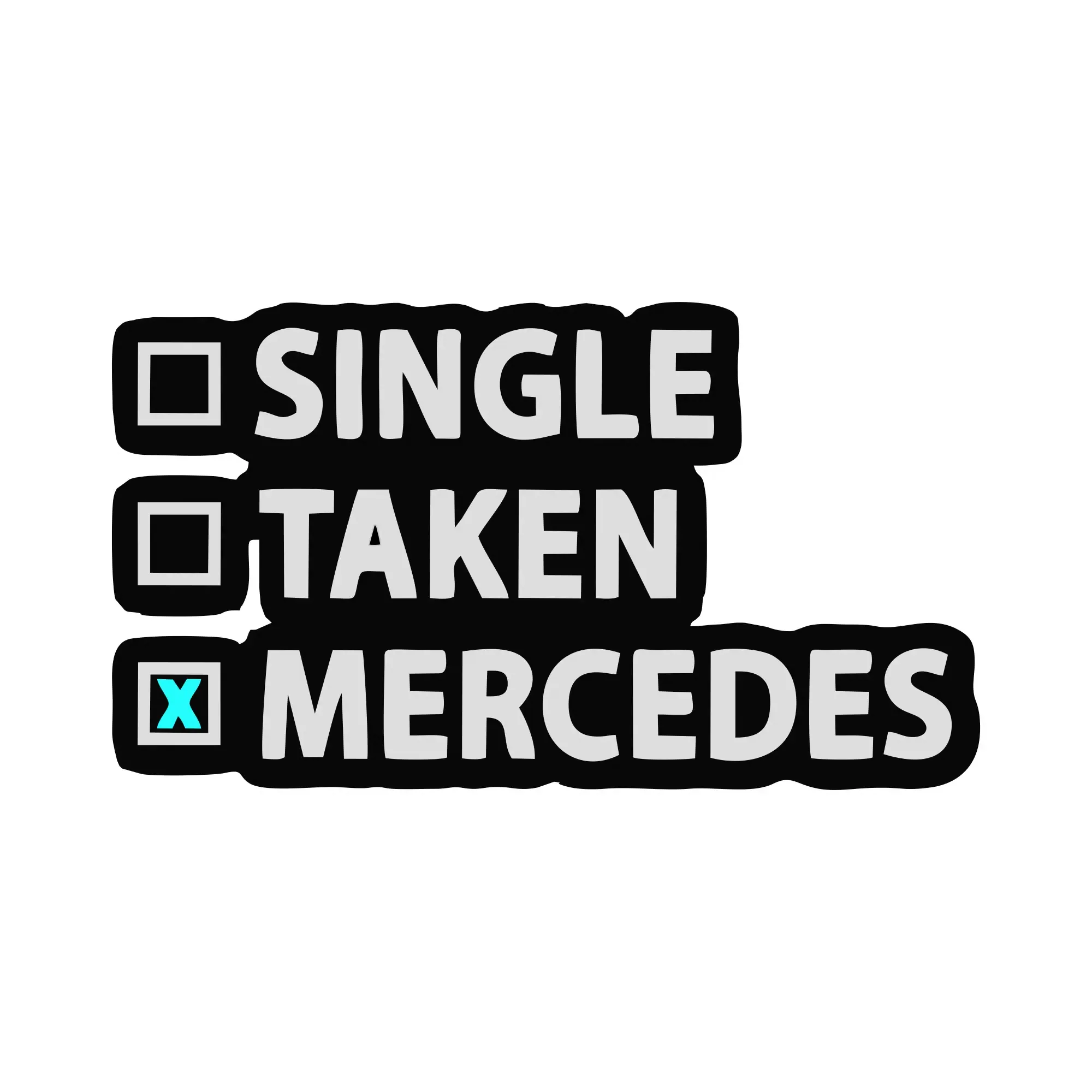 sticker mercedes single taken negrunegru