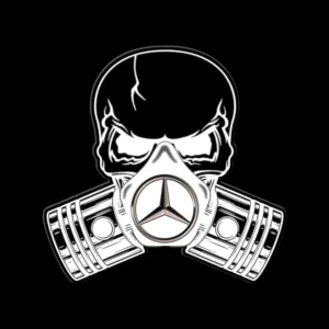 sticker mercedes skull printnegru