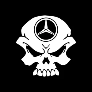 sticker mercedes skull2negru