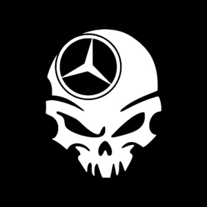 sticker mercedes skull3negru