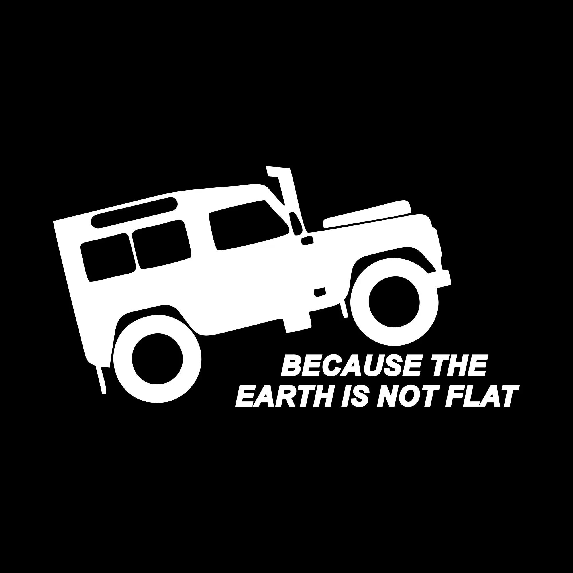 sticker offroad because earth is no flat negru