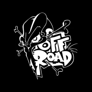 sticker offroad bone skull negru