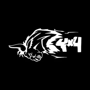 sticker offroad bull horns negru