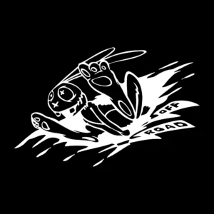 sticker offroad bunny negru
