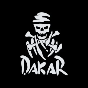 sticker offroad dakar skull negru
