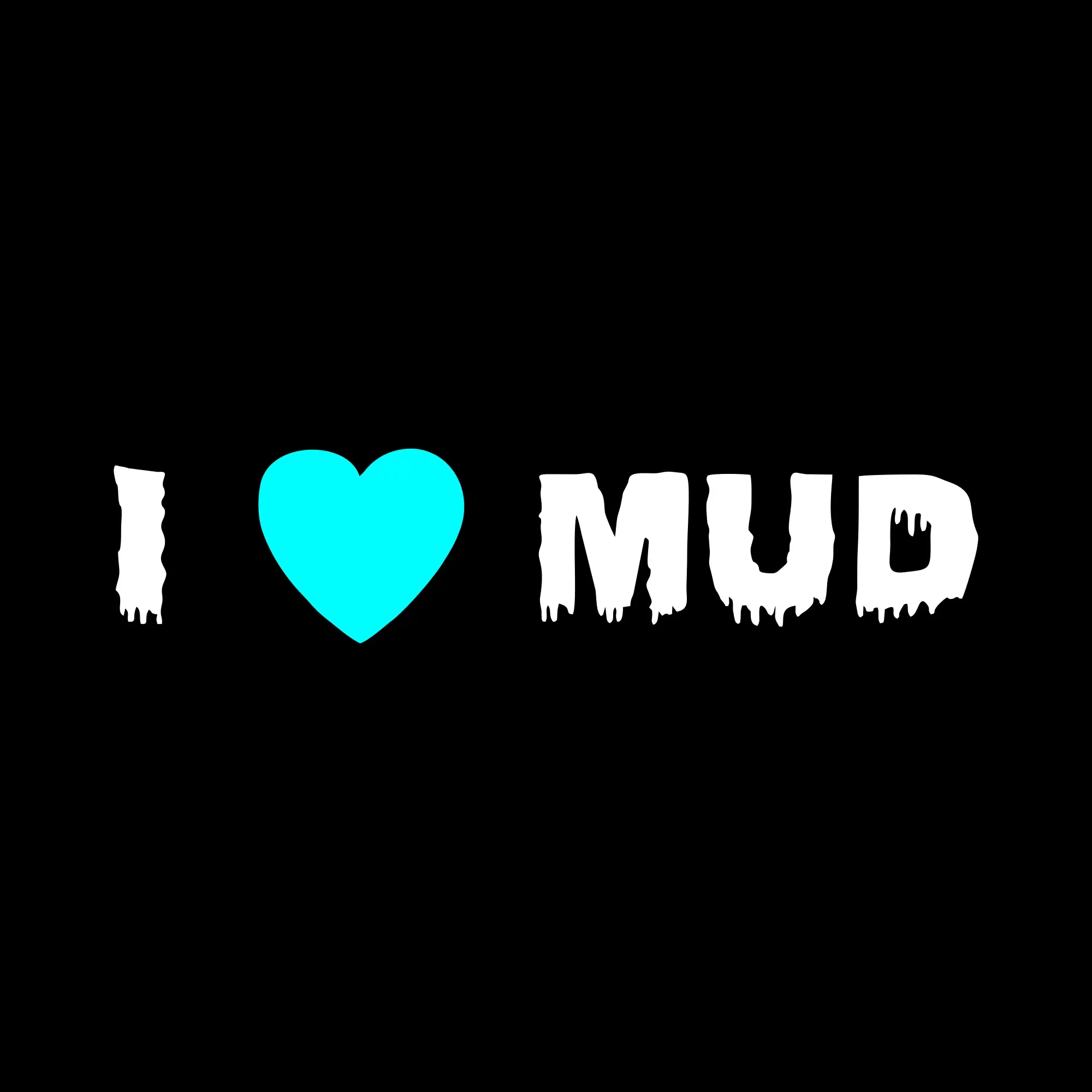 sticker offroad ilove mud negru