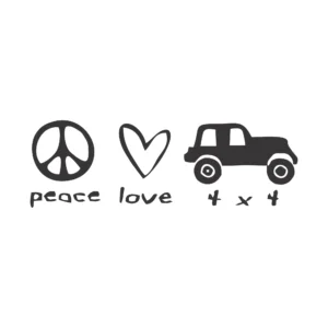sticker offroad peace love 4x4
