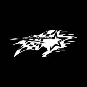 sticker offroad racing flag negru