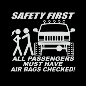 sticker offroad safety check negru