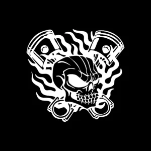 sticker offroad skull tribal negru