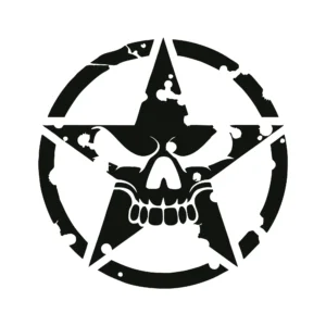 sticker offroad star skull 2