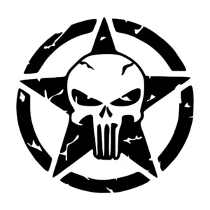 sticker offroad star skull