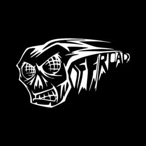 sticker offroad web skull negru