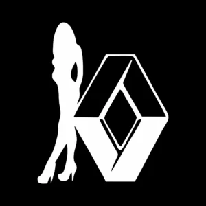 sticker renault girl 4 negru