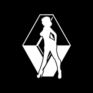 sticker renault girl 5 negru