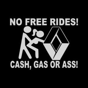 sticker renault no free rides negru