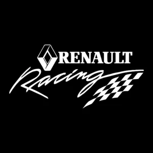 sticker renault racing flags negru