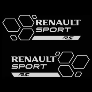 sticker renault rs flags negru