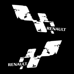 sticker renault set flags 2 negru