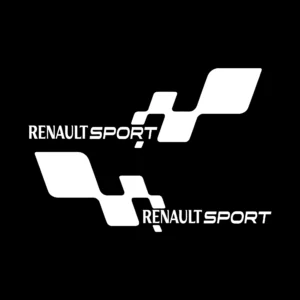 sticker renault set flags negru