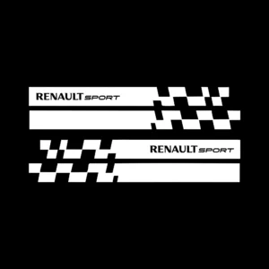 sticker renault set oglinzi 2 negru