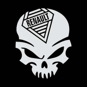 sticker renault skull negru