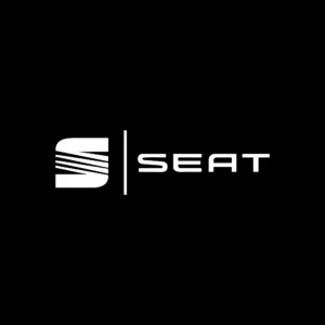 sticker seat text logo negru