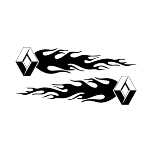 sticker set renault flames